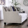 Creation Velvet Upholstered Loveseat Light Gray/Navy - Furniture Of America - 3 of 4