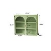 FURNIinspire Kitchen And Dining Cabinets Elegant Modern 2 Door Wall Cabinet Pantry Cabinets With 3 Shelves For Dining Room, Green, 9.06"*27.56"*23.62" - 3 of 4