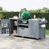 Rolling Kitchen Cart With Big Green Egg Grills And Drawer,Solid Wood Kitchen Island Cart With Grill With Stainless Steel Top -Maison Boucle - 2 of 4