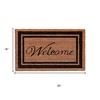HomeRoots 18" X 30" Natural And Black Striped Border Welcome Outdoor Coir Door Mat - 3 of 4