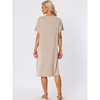 cheibear Women's Nightgown Button Down Short Sleeve Soft Modal Loose Pajama Sleepshirt - 3 of 4