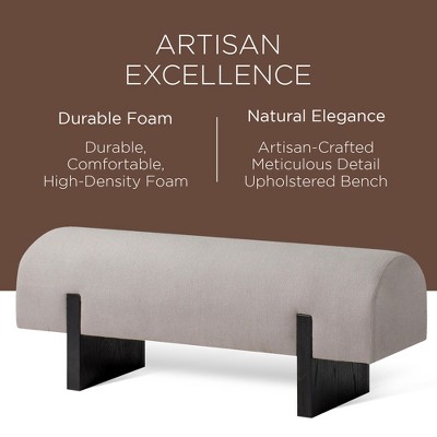 Juno Modern Upholstered Bench with Black Wooden Base