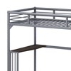 NicBex Twin Size Metal Loft Bed Frame with Built-In Desk,Ladder&Full-Length Guardrails,Space-Saving Loft Bed for Kids,Teens,300lbs Max - 4 of 4