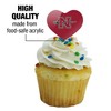 Nicholls State University Primary Logo Heart Love Cupcake Picks Toppers Decoration Set of 6 - 3 of 4