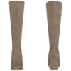 Perphy Women's Round Toe Chunky Heels Side Zip Knee-High Dress Prom Boot - 3 of 4