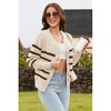 V For City Women's Striped Crochet Knit Long Sleeve Round Neck Open Front Cardigan Sweaters - 4 of 4