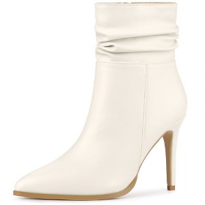 Allegra K Women's Slouching Pointed Toe Stiletto Heels Ankle Boot - 1 of 4