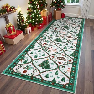 Christmas Rugs for Living Room Ultra-Soft Bedroom Carpet with Non-Slip Backing - 1 of 4