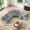 ModernLuxe 5-Seater L-Shaped Sectional Sofa with Curved Corner, Corduroy Sofa Couch with 7 Pillows (3 Throw + 4 Lumbar) - 2 of 4