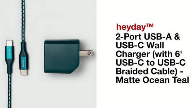 2-Port USB-A  USB-C Wall Charger with 6 USB-C to USB-C Braided Cable - heyday™, 2 of 7, play video