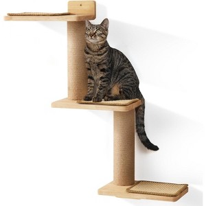 FUKUMARU Cat Wall Shelves, 3 in 1 Transformable Cat Scratching Post Wall Mounted - 1 of 3
