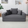 Okak Corduroy Lounge Convertible Floor Sofa Bed with Pillows,Round Futon Couch Sleeper Sofa for Living Room,Bedroom - 4 of 4