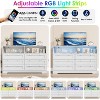 Jojoka Modern Grey Wood Dresser, 55" Wide 6 Drawer Chest with LED Light & Spacious Storage - 4 of 4