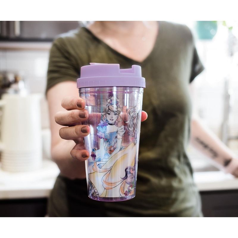 Silver Buffalo Disney Princesses Double-Walled Plastic Tumbler With Lid | Holds 16 Ounces, 3 of 7