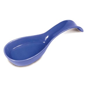 Omniware Simsbury Spoon Rest - Stoneware Kitchen Spoon Holder, Heat-Resistant with Lead-Free Glaze, 8.25” with Arched Handle (Simply Blue) - 1 of 4