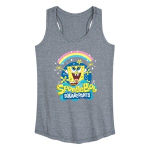Women's - SpongeBob SquarePants - Rainbow Spongebob Graphic Racerback Tank - 1 of 4
