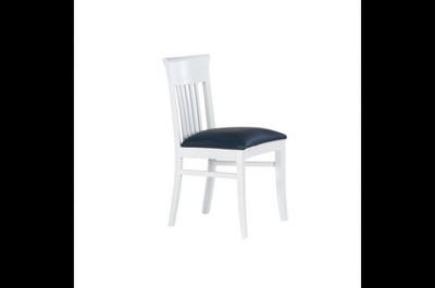 Coastal Cottage Charm White Faux Leather Dining Chairs, Set of 2
