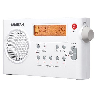 Sangean PR-D7 Portable AM/FM Rechargeable Compact Digital-Tuning Radio (White)