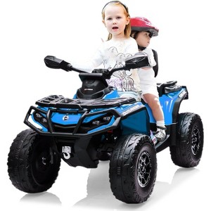 24V Kids Ride On Car,2 Seater Licensed Can-Am Electric ATV Car for Kids,4 Wheeler 4WD Ride On Electric Toy Car,3 Speeds,Leather Seats - 1 of 4