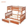 Twin Over Full Bunk Bed with Storage Drawers & Convertible Solid Wood Frame, Space-Saving for Kids or Teens-3irtyhousy - 4 of 4