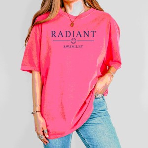 Simply Sage Market S.W.Smiley Radiant Smiley Outline Garment Dyed Tee - 1 of 4