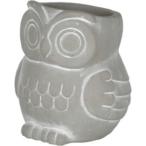 Classic Home and Garden Cement Buddies Indoor/Outdoor Planter with Drainage Hole, Owl - 1 of 2