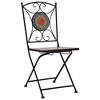 vidaXL Mosaic Decorative Bistro Chairs - 2 pcs Set in Orange and Gray, Powder-Coated Iron Frame with Ceramic seat - 3 of 4