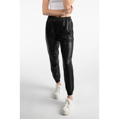Women's Pleather Jogger - tractr
