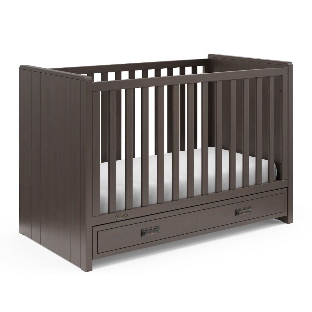 Graco Cottage 3 In 1 Convertible Crib With Drawer Slate Gray