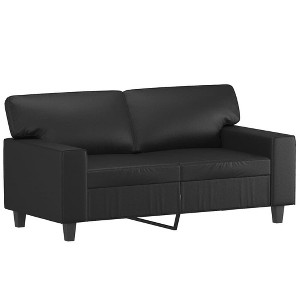 vidaXL 2-seater Sofa Black Faux leather 2-Seater Durable 2-Seater Sofa - 1 of 4
