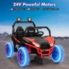 2 Seater 24V Ride On Car,Electric Vehicle Utv Car for Kids,400W Motors Electric Truck with Remote - image 2 of 4