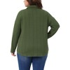 Women's Plus Size Textured Lapel Long Sleeve Soft Casual Button Down Shirts with Pockets - Agnes Orinda - 4 of 4