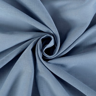 Denim Blue Cotton Sheer Rod Pocket Curtain Panel 50" x 63"