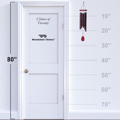 27" Burgundy and Purple Metal Wind Chime with Wooden Accents