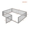CAVINAS Full Size Wood Montessori Bed,Modern Floor Bed Frame with Safety Fence and Door,Toddler Bed for Bedroom - 3 of 4