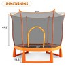 6 FT Toddlers Trampoline with Safety Enclosure Net and Ocean Balls, Orange - ModernLuxe - 2 of 4