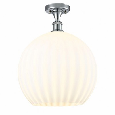 White Venetian - 1 Light Semi-Flush Mount In Modern Style-17.88 Inches Tall and 13.75 Inches Wide