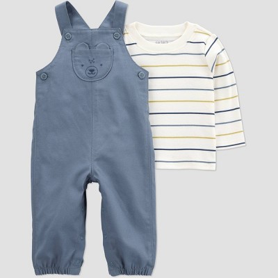 Carter's Just One You® Baby Boys' Striped Pocket Overalls - Blue