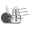 Karl Home Non-Stick Cookware Set Stainless Steel Pots and Pans Set with Lids - 2 of 4