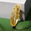 Ross-Simons Italian 18kt Gold Over Sterling Textured and Polished Omega Bracelet - 3 of 4