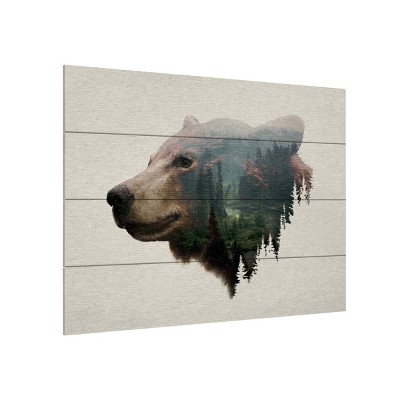 Trademark Fine Art -Davies Babies 'Pacific Northwest Black Bear' Wood Slat Art