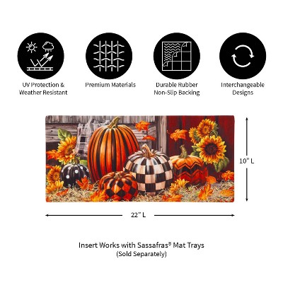 Fall Harvest Pumpkins and Sunflowers Outdoor Doormat