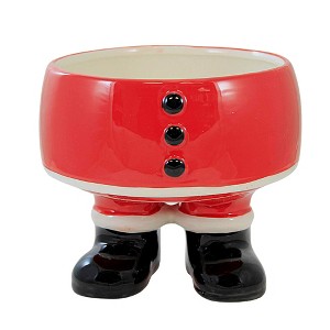 Ganz 6.0 Inch Santa Candy Bowl Christmas , Black Boots (1PC) - 1 of 3