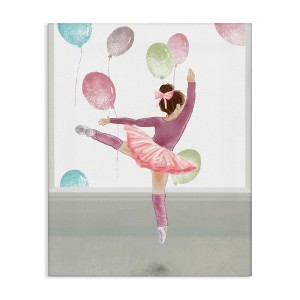 Stupell Industries Jumping Ballerina with Balloons Canvas Art, 30" x 40" - 1 of 4