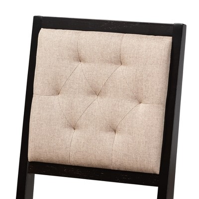 Mana Modern Sand Fabric and Dark Brown Wood 5-Piece Dining Set