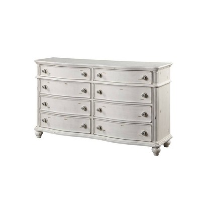 Antique White Double Dresser with Felt-Lined Drawers
