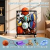 MOEPISY Garage Ball Rolling Storage Rack Large Capacity Basketball Holder with Elastic Rope [Hold 12-15 Balls] - 4 of 4