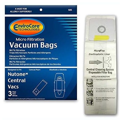 EnviroCare Replacement Micro Filtration Vacuum Cleaner Dust Bags made to fit Nutone Central Vacuums 3 Pack - image 1 of 4