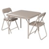 3-Piece Folding Square Table and Chair Set, Featuring a Portable Table and Chairs with Ssoft Pu Cushions. - 3 of 4