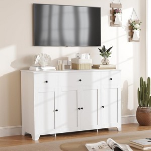 homfan 55" Large Sideboard Buffet Cabinet with 3 Drawers & Doors Farmhouse Kitchen Storage Cabinet - 1 of 4